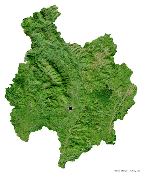 ベトナムの省バック カンの形で 首都は白い背景に孤立しています 衛星画像 3Dレンダリング — ストック写真