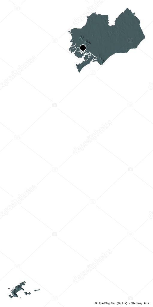 Shape Of Ba Ria Vung Tau Province Of Vietnam With Its Capital Isolated On White Background Colored Elevation Map 3d Rendering 401439870 Larastock