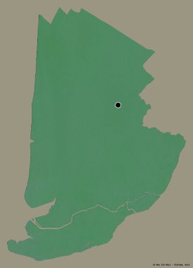 Vietnam vilayeti Ca Mau 'nun şekli, başkenti koyu renk arka planda izole edilmiş. Topografik yardım haritası. 3B görüntüleme