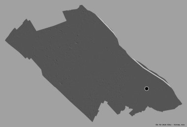 Can Tho 'nun şekli, Vietnam şehri, başkenti koyu renk arka planda izole edilmiş. Çift seviyeli yükseklik haritası. 3B görüntüleme