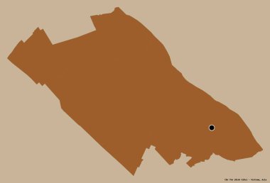 Can Tho 'nun şekli, Vietnam şehri, başkenti koyu renk arka planda izole edilmiş. Desenli dokuların bileşimi. 3B görüntüleme