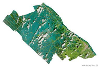 Vietnam şehri Can Tho 'nun beyaz arka planda izole edilmiş başkenti. Uydu görüntüleri. 3B görüntüleme