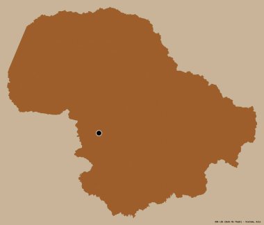 Ak Lak 'ın şekli, Vietnam eyaleti, başkenti katı bir renk arkaplanı ile izole edilmiş. Desenli dokuların bileşimi. 3B görüntüleme