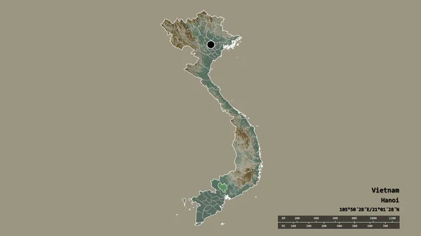 Обесцвеченная Форма Вьетнама Столицей Главным Региональным Разделением Отделенной Территорией Бинь — стоковое фото