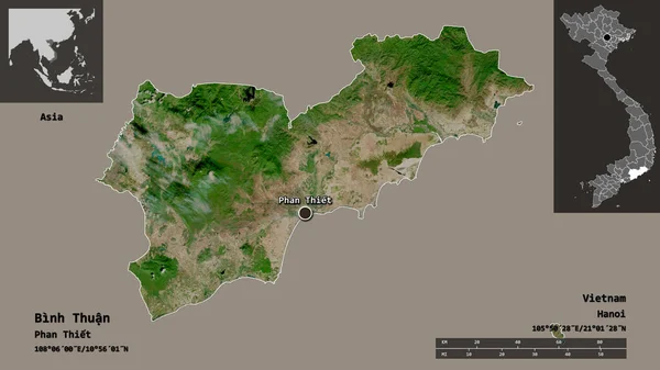 Форма Бинь Туана Провинции Вьетнам Столицы Шкала Расстояний Предварительные Просмотры — стоковое фото