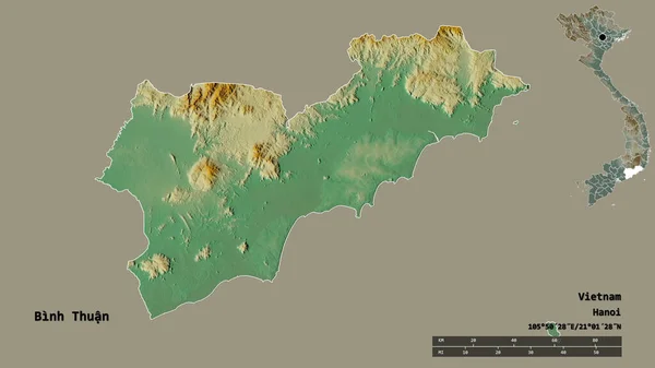 Σχήμα Binh Thuan Επαρχία Του Βιετνάμ Κεφάλαιό Της Απομονώνονται Στέρεο — Φωτογραφία Αρχείου