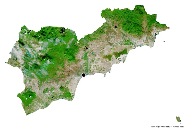 越南平川的形状 其首都被白色背景隔离 卫星图像 3D渲染 — 图库照片