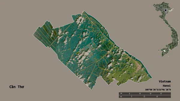 Shape Can Tho Stadt Von Vietnam Mit Seiner Hauptstadt Isoliert — Stockfoto