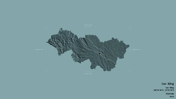 Район Цао Банг Провинция Вьетнам Изолирован Твёрдом Фоне Геометрической Коробке — стоковое фото