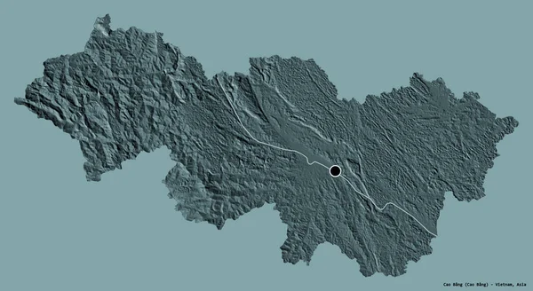 Forma Cao Bang Província Vietnã Com Sua Capital Isolada Fundo — Fotografia de Stock