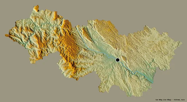 Forma Cao Bang Provincia Vietnam Con Capital Aislada Sobre Fondo — Foto de Stock