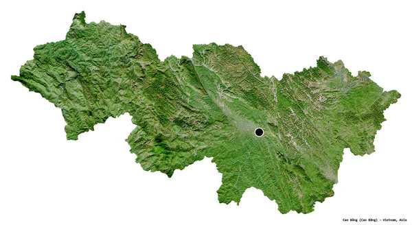 ベトナムの省 曹操バンの形 その首都は白い背景に隔離されています 衛星画像 3Dレンダリング — ストック写真