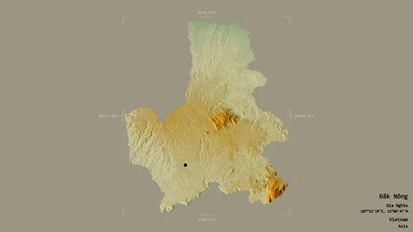 Територія Nong Провінції Єтнам Ізольована Твердому Тлі Геодезичній Обмежувальній Коробці — стокове фото