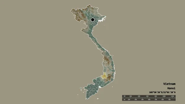 Обесцвеченная Форма Вьетнама Столицей Главным Региональным Разделением Разделенной Зоной Нонг — стоковое фото