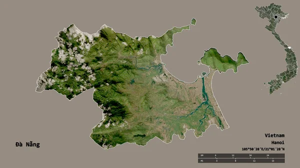 Gestalt Eines Nang Stadt Von Vietnam Mit Seiner Hauptstadt Isoliert — Stockfoto