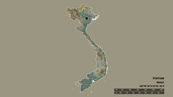 Обесцвеченная Форма Вьетнама Столицей Главным Региональным Разделением Разделенной Территорией Джан — стоковое фото