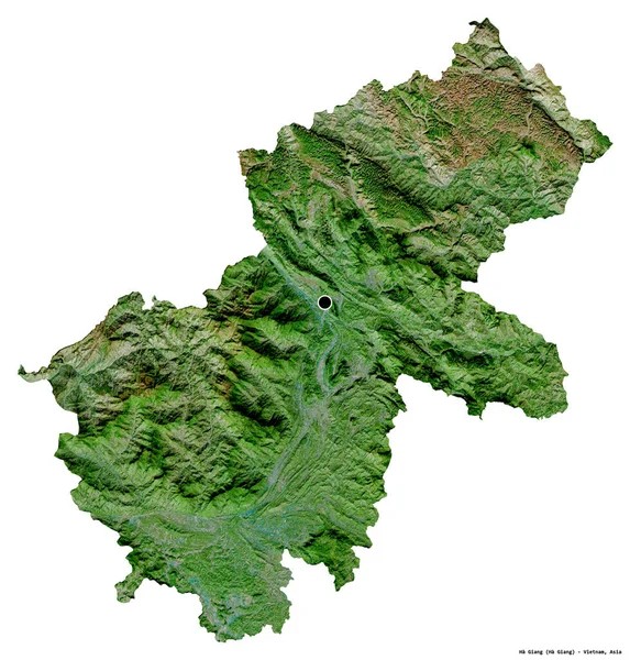 越南夏江的形状 其首都被白色背景隔离 卫星图像 3D渲染 — 图库照片
