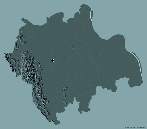 Form Nam Provinsen Vietnam Med Sin Huvudstad Isolerad Solid Färg — Stockfoto