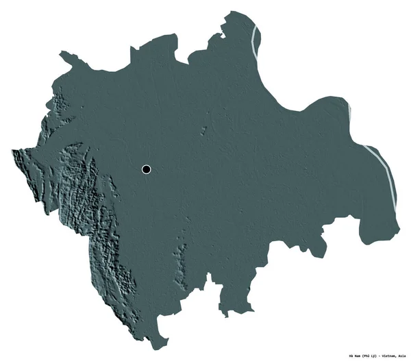 Kształt Nam Prowincja Wietnamu Stolicą Odizolowaną Białym Tle Kolorowa Mapa — Zdjęcie stockowe