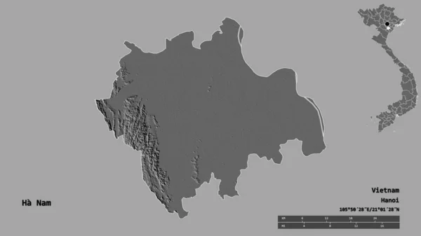 Bentuk Nam Provinsi Vietnam Dengan Ibukotanya Terisolasi Dengan Latar Belakang — Stok Foto