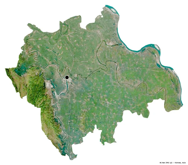 Форма Нам Провінція Єтнам Столицею Ізольованою Білому Тлі Супутникові Знімки — стокове фото