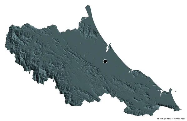 Форма Тинь Провинция Вьетнам Столицей Изолированы Белом Фоне Цветная Карта — стоковое фото