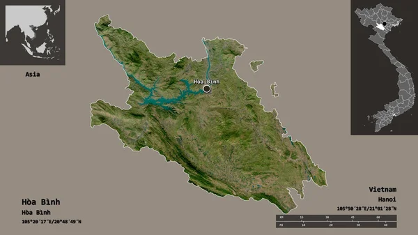Форма Хоа Бинь Провинция Вьетнам Столица Шкала Расстояний Предварительные Просмотры — стоковое фото