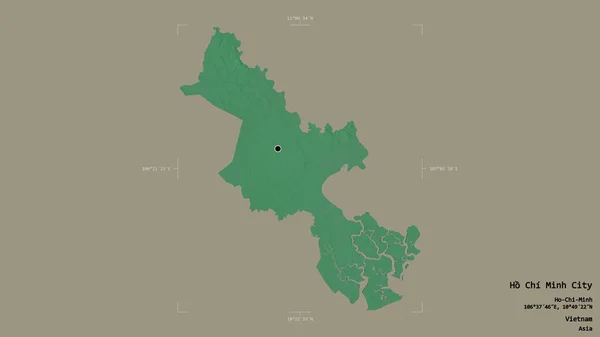 Район Мина Город Вьетнам Изолирован Прочном Фоне Геометрической Коробке Метки — стоковое фото