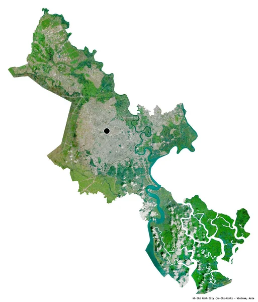 Forma Chi Minh City Cidade Vietnã Com Sua Capital Isolada — Fotografia de Stock