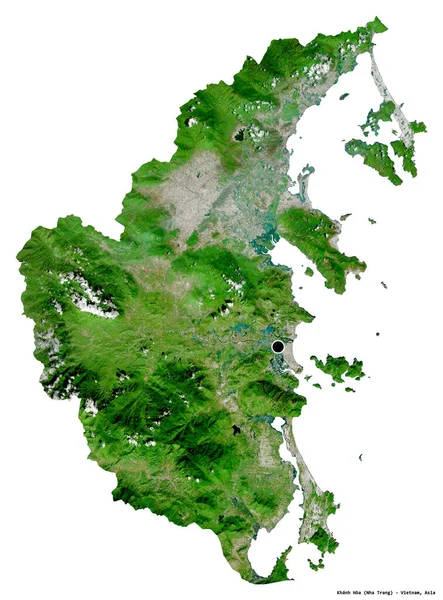 Форма Хань Хоа Провінція Єтнам Столицею Ізольованою Білому Тлі Супутникові — стокове фото