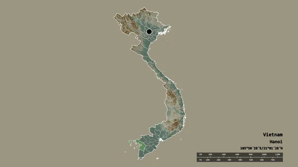 Обесцвеченная Форма Вьетнама Столицей Главным Региональным Разделением Отделенной Территорией Кьен — стоковое фото