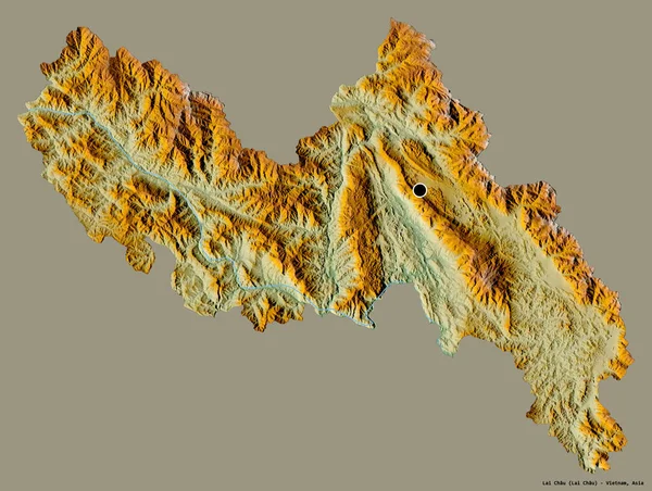 Σχήμα Του Lai Chau Επαρχία Του Βιετνάμ Κεφάλαιό Του Απομονώνονται — Φωτογραφία Αρχείου