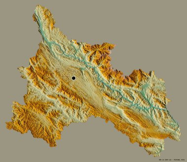 Son La 'nın şekli, Vietnam vilayeti, başkenti katı bir renk arkaplanı ile izole edilmiş. Topografik yardım haritası. 3B görüntüleme