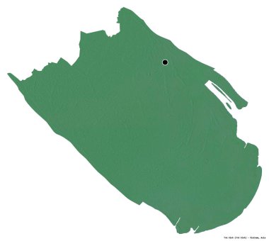 Vietnam 'ın başkenti Tra Vinh' in beyaz arka planda izole edilmiş hali. Topografik yardım haritası. 3B görüntüleme