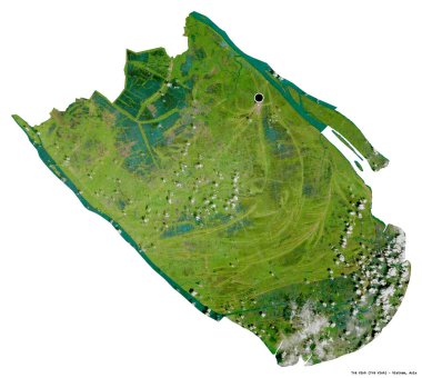 Vietnam 'ın başkenti Tra Vinh' in beyaz arka planda izole edilmiş hali. Uydu görüntüleri. 3B görüntüleme