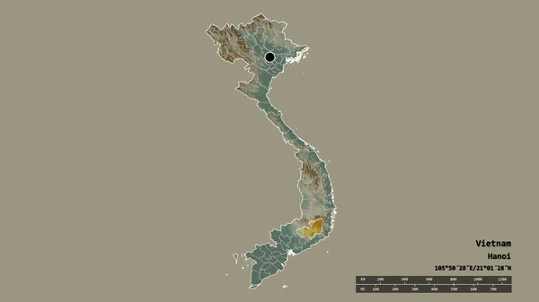 Обесцвеченная Форма Вьетнама Столицей Главным Региональным Разделением Отделенной Зоной Лам — стоковое фото