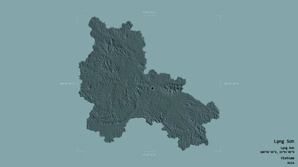 Area Lang Son Provinsen Vietnam Isolerad Solid Bakgrund Georefererade Avgränsande — Stockfoto