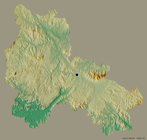 Forme Lang Son Province Vietnam Avec Capitale Isolée Sur Fond — Photo