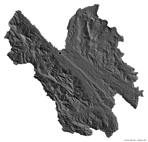 Forma Lao Cai Provincia Vietnam Capitala Izolată Fundal Alb Harta — Fotografie, imagine de stoc