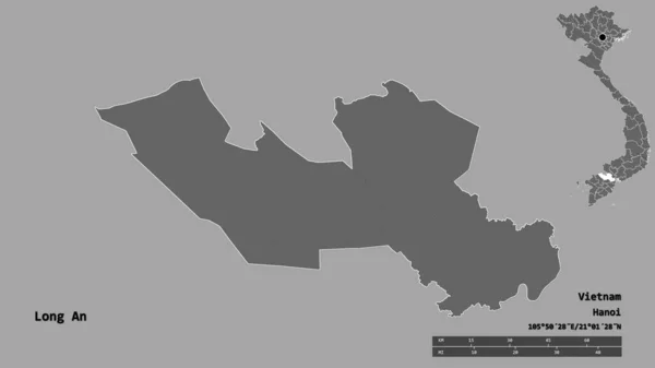 Форма Лонг Анн Провінція Єтнам Столицею Ізольованою Твердому Тлі Масштаб — стокове фото