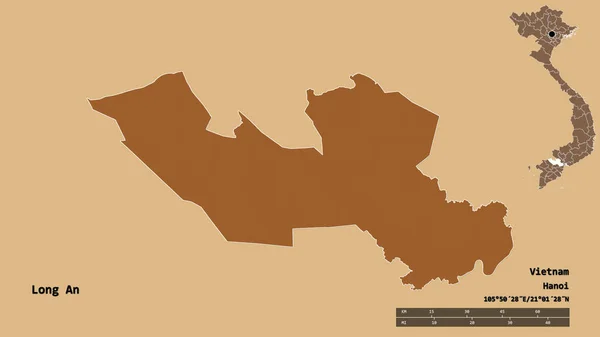 Форма Лонг Анн Провінція Єтнам Столицею Ізольованою Твердому Тлі Масштаб — стокове фото