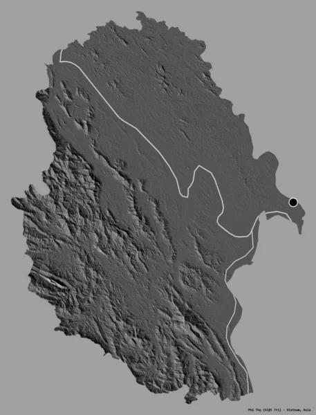 Форма Тхо Провинция Вьетнам Столицей Изолированы Прочном Цветном Фоне Карта — стоковое фото