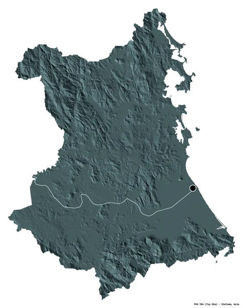 Forma Phu Yen Província Vietnã Com Sua Capital Isolada Fundo — Fotografia de Stock