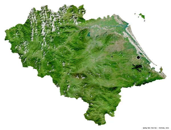 Форма Кванг Нам Провінції Єтнам Столицею Ізольованою Білому Тлі Супутникові — стокове фото