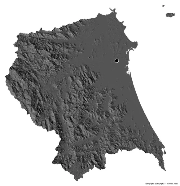 Forma Quang Ngai Provincia Vietnam Con Capital Aislada Sobre Fondo — Foto de Stock