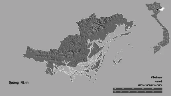 Σχήμα Quang Ninh Επαρχία Του Βιετνάμ Κεφάλαιό Του Απομονώνονται Στέρεο — Φωτογραφία Αρχείου