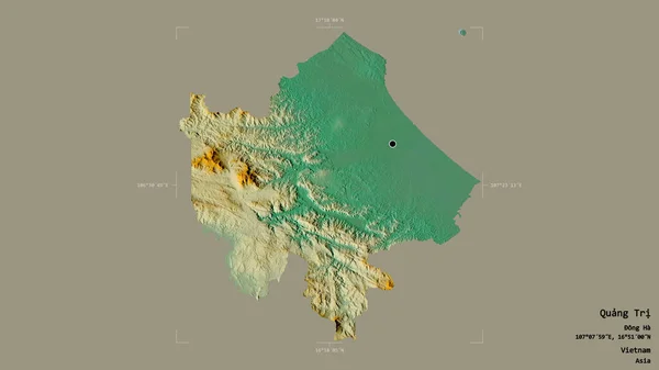 Oblast Quang Tri Provincie Vietnam Izolovaná Pevném Pozadí Georeferencované Hraniční — Stock fotografie