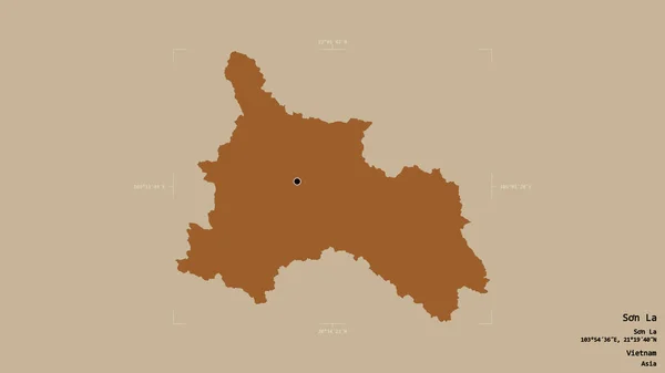 Район Сон Провинция Вьетнам Изолирован Твердом Фоне Геометрической Коробке Метки — стоковое фото