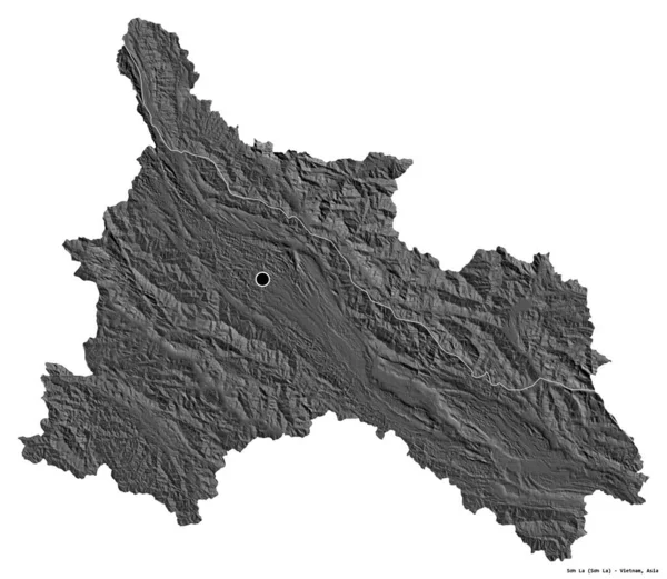 Tvar Son Provincie Vietnam Hlavním Městem Izolovaným Bílém Pozadí Mapa — Stock fotografie