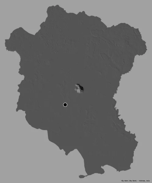 形タイニンビン省 ベトナムの省 その資本金は 固体色の背景に隔離されています 標高マップ 3Dレンダリング — ストック写真